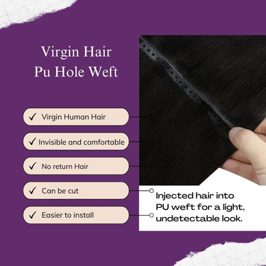 invisible pu hole weft hair extensions