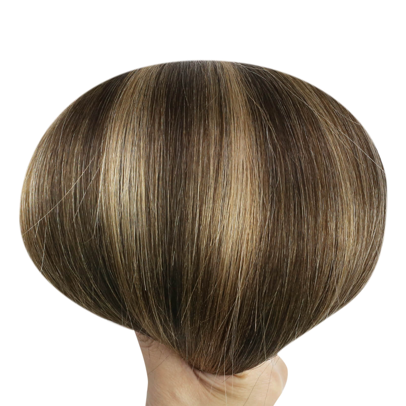 Virgin Flat Weft Extensions Seamless Hair Bundle Balayage Brown Avec Blonde #4/27/4 | LaaVoo