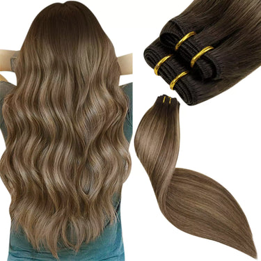 adhesive human hair weft extensions