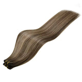 healthy human hair wefts brown with blonde