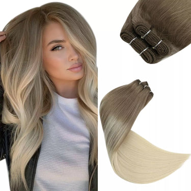 machine weft human hair extensions weft balayage hair