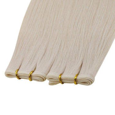 blonde flat silk human hair bundle