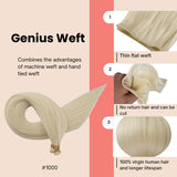 invisible genius weft white blonde hair