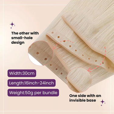 pu hole weft seamless weft hair extensions