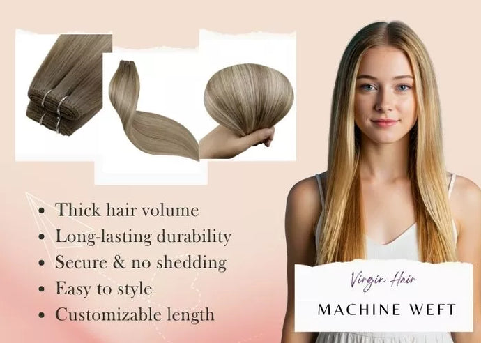 high quality virgin human hair weft hair extensions