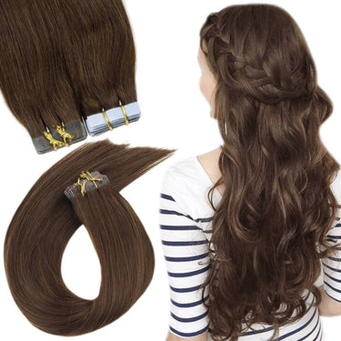 dark brown tape ins human hair extensions