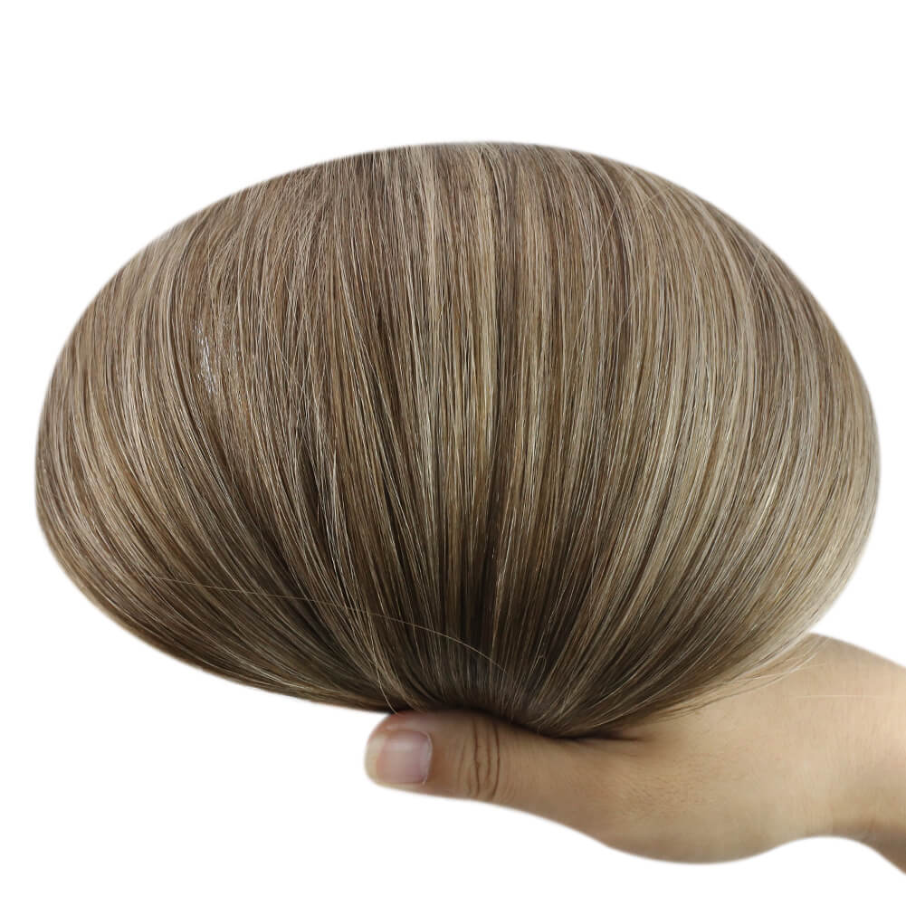easy to apply sew in hair extensions balayage brown