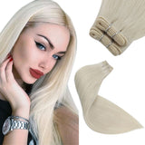 Human hair weft hair extensions