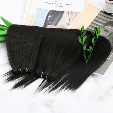 Premium Virgin Machine Weft Hair Extension Natural Black