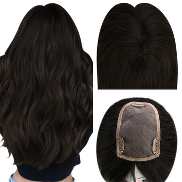 high quality human hair topper straight