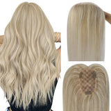 natural blonde hair topper virgin hair