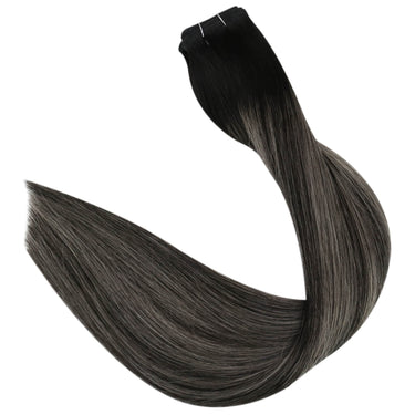 black flat silk human hair extensions