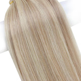 Virgin real human hand tied weft blonde