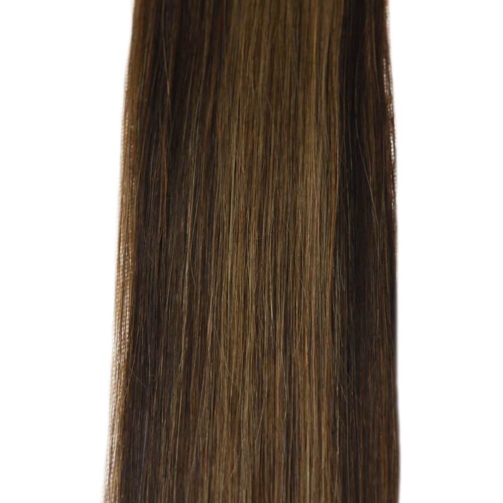 balayage brown micro link weft hair extensions