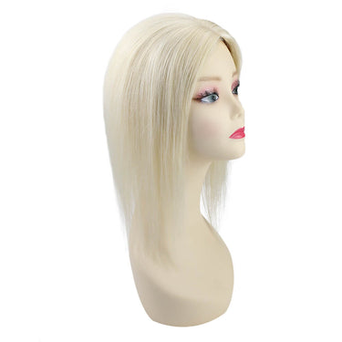 straight remy human hair topper platinum blonde