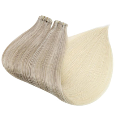 blonde hair sew in weft extensions