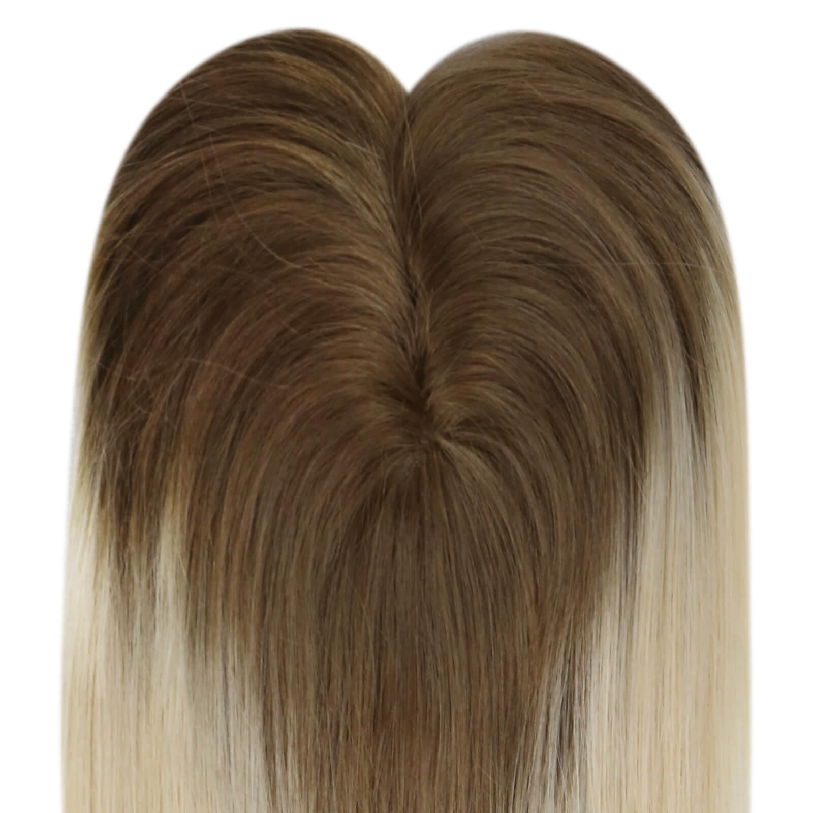 hair topper for women brown fading to blonde