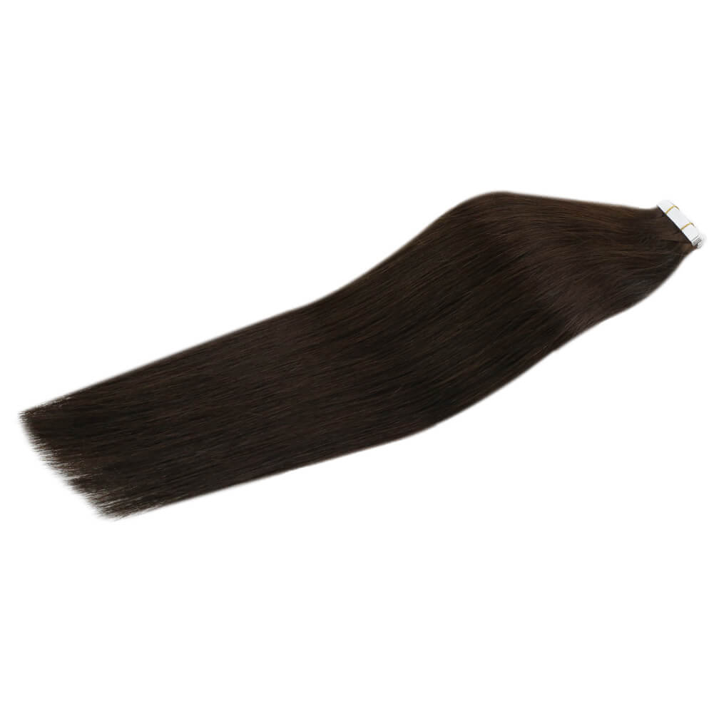 darkest brown tape in hair extensions
