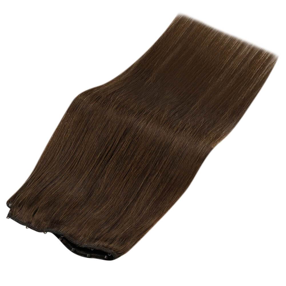dark brown remy micro beaded weft extensions
