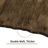 Micro EZ weft hair beaded extensions balayage brown