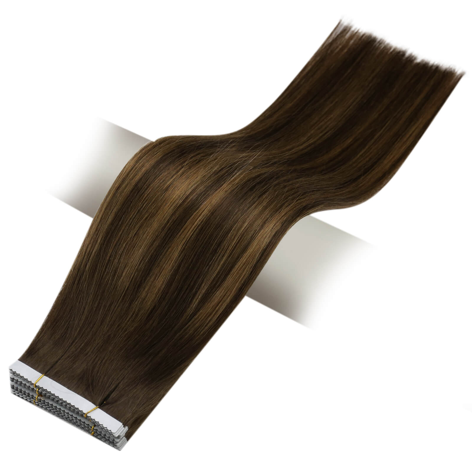 invisible injection tape in hair balayage brown hair