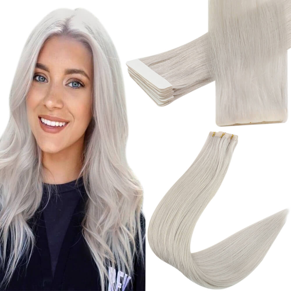injection tape in hair extensions virgin hair whitest blonde