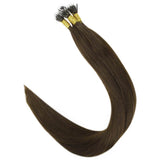 nano bead hair extensions remy hair dark brown