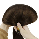 nano link hair extensions remy hair straight dark brown