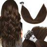 nano ring hair extensions remy human hair dark brown