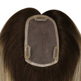 high quality human hair topper balayage brown