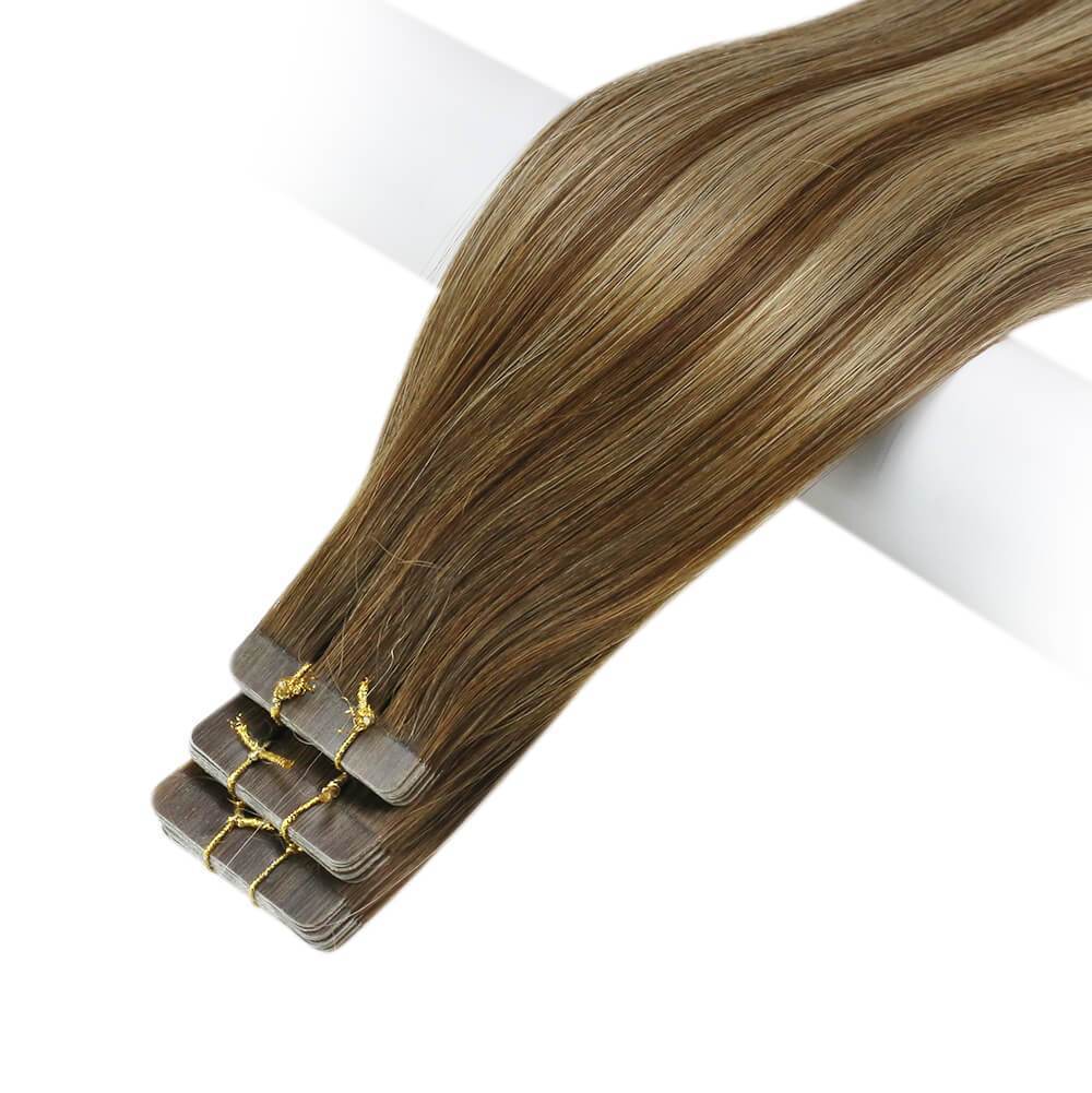 balayage brown tape hair extensions