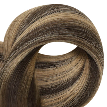 brown mixed blonde virgin hair