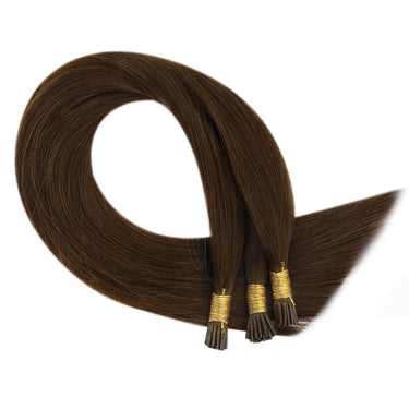 i tip hair extensions dark brown