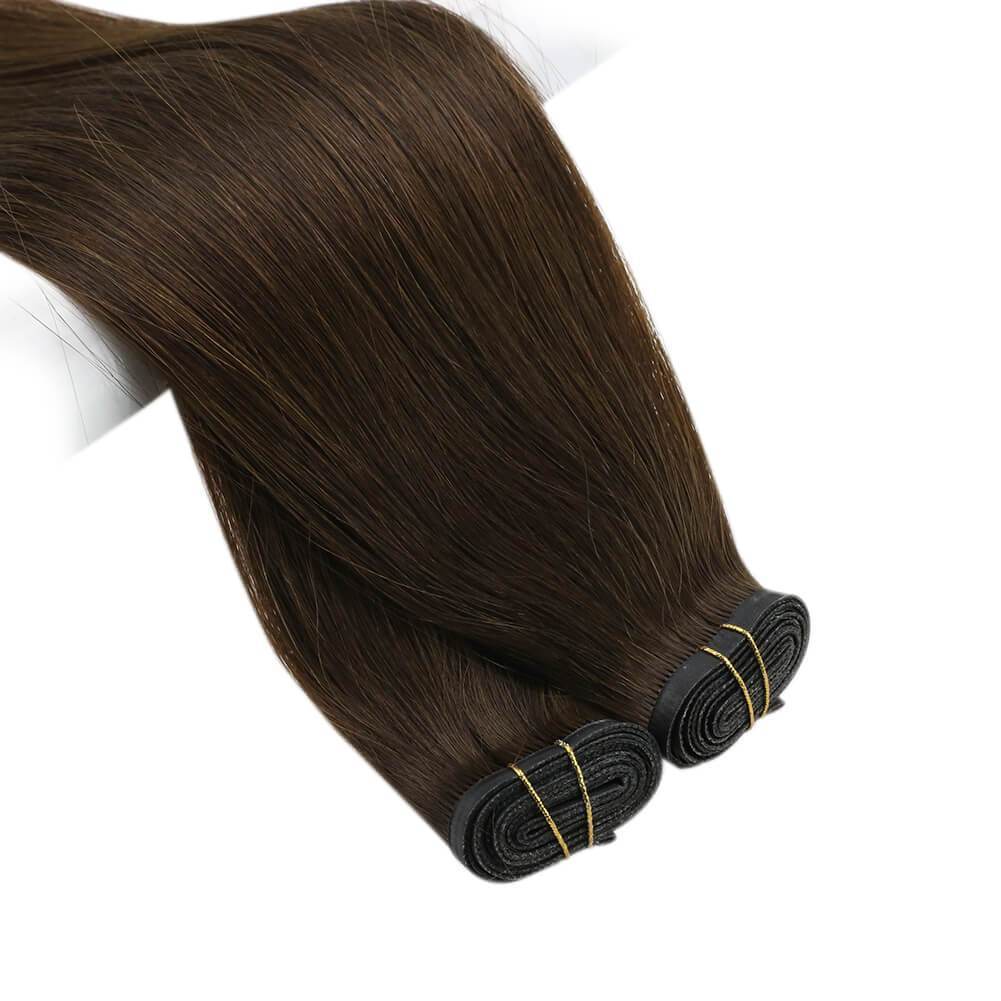 invisible flat weft hair extensions brown