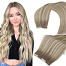 virgin tape in hair extensions balayage light brown with bleach blonde 8-8-613