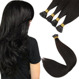 Human virgin I tip hair extensions